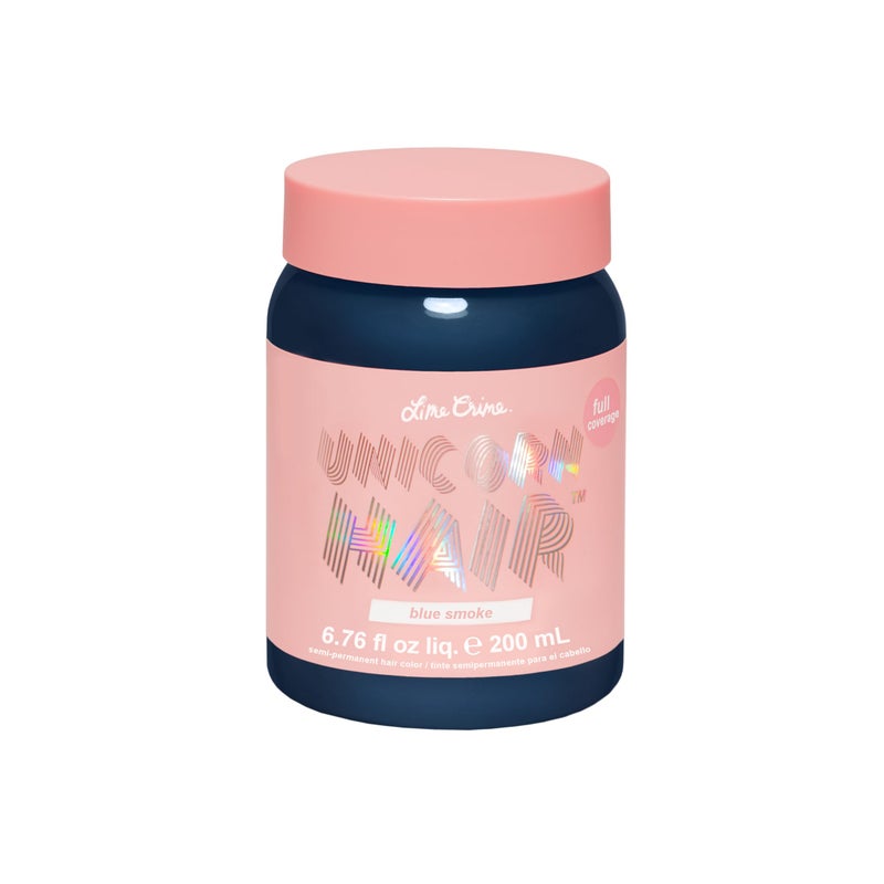 Lime Crime Full Coverage Unicorn Hair Dye Blue Smoke  DamageFree SemiPermanent Hair Color Conditions  Moisturizes  Temporary Hair Tint Kit Has A Sugary Citrus Vanilla Scent  Vegan